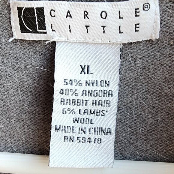 Carole Little Gray Angora Rabbit Hair Sweater Size XL - Picture 7 of 14